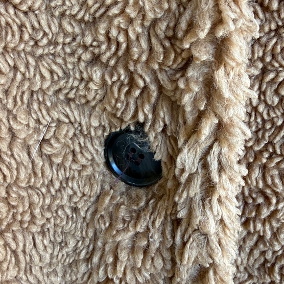 LOFT Camel Teddy Sherpa Trench Coat Size Medium - Picture 6 of 13